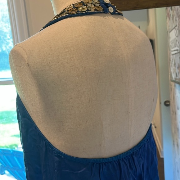 Boston Proper 2 Blue and Green Sequin Halter Dress - Picture 4 of 4